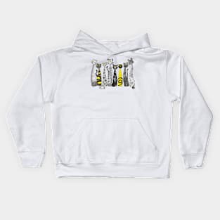 Grey and yellow cats Kids Hoodie